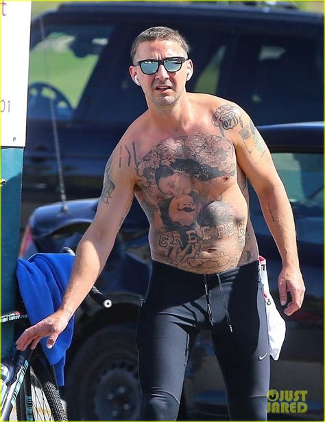 mia shirtless|Photo: shia labeouf shirtless run with mia goth 19